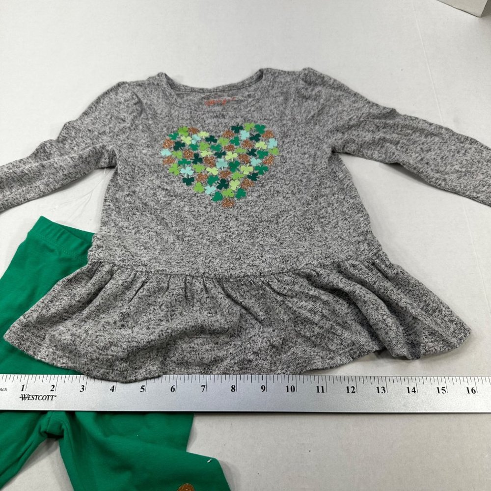 Cat And Jack Girl's Size 2T Dress And Pant Set Long Sleeve St. Patrick's New - Picture 9 of 16
